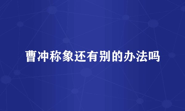 曹冲称象还有别的办法吗