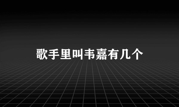 歌手里叫韦嘉有几个