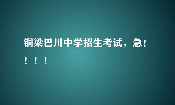 铜梁巴川中学招生考试，急！！！！