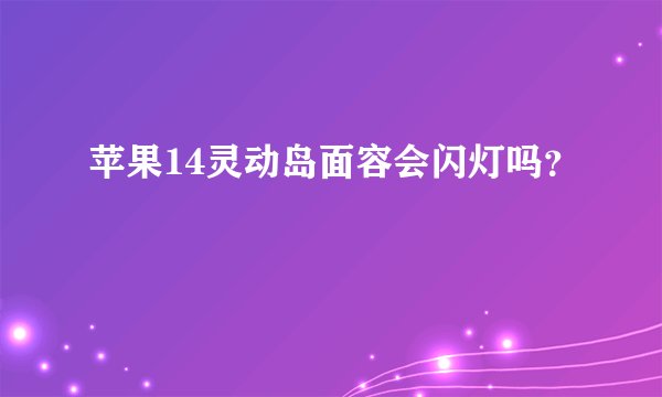 苹果14灵动岛面容会闪灯吗？