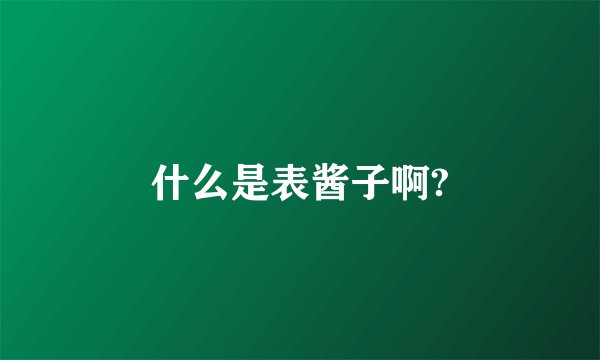 什么是表酱子啊?