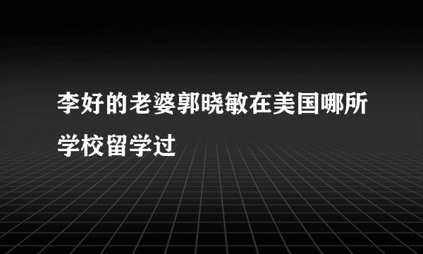 李好的老婆郭晓敏在美国哪所学校留学过