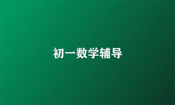 初一数学辅导
