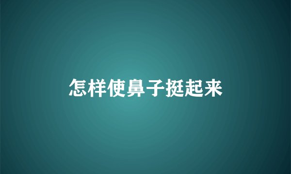 怎样使鼻子挺起来