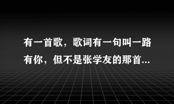 有一首歌，歌词有一句叫一路有你，但不是张学友的那首一路有你？