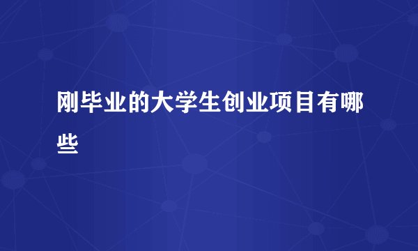 刚毕业的大学生创业项目有哪些