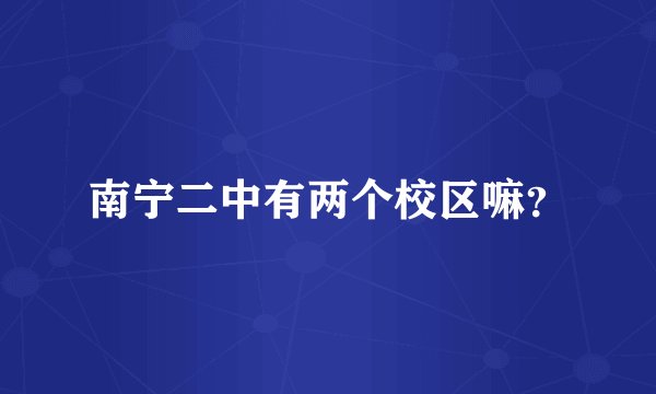南宁二中有两个校区嘛？