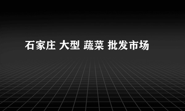 石家庄 大型 蔬菜 批发市场