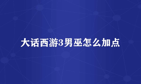 大话西游3男巫怎么加点