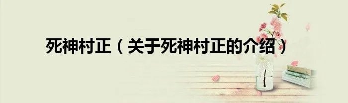 死神村正（关于死神村正的介绍）