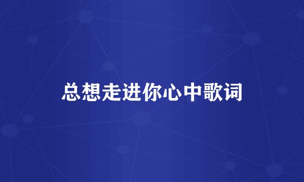 总想走进你心中歌词