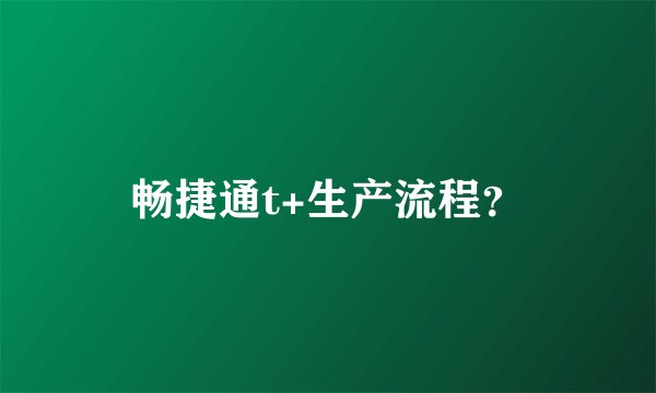 畅捷通t+生产流程？
