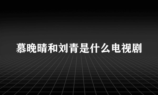 慕晚晴和刘青是什么电视剧