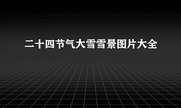二十四节气大雪雪景图片大全