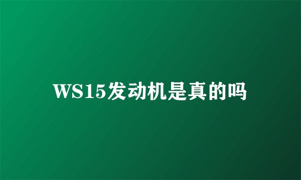 WS15发动机是真的吗