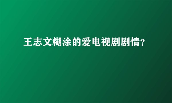 王志文糊涂的爱电视剧剧情？