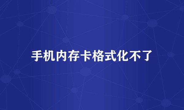 手机内存卡格式化不了
