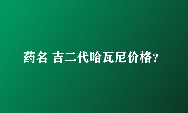 药名 吉二代哈瓦尼价格？