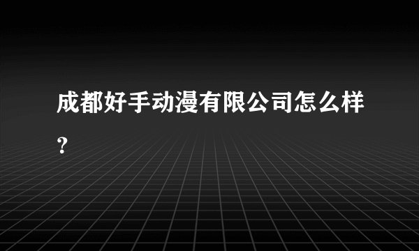 成都好手动漫有限公司怎么样？