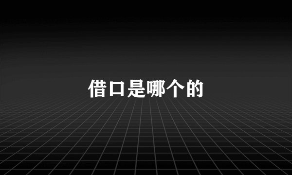 借口是哪个的