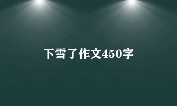 下雪了作文450字