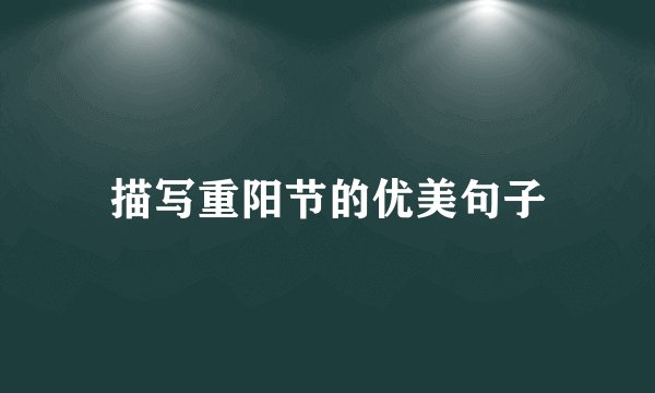 描写重阳节的优美句子