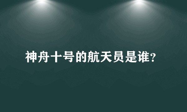 神舟十号的航天员是谁？