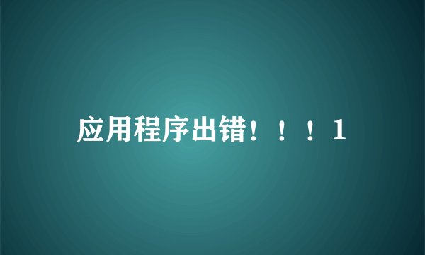 应用程序出错!!!1