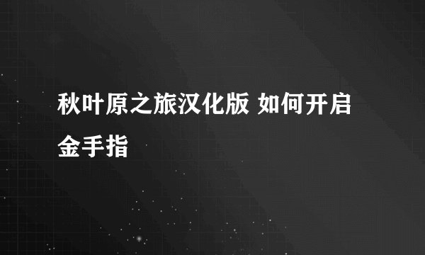 秋叶原之旅汉化版 如何开启金手指