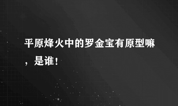 平原烽火中的罗金宝有原型嘛，是谁！