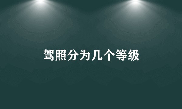 驾照分为几个等级