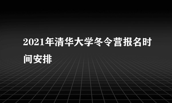 2021年清华大学冬令营报名时间安排