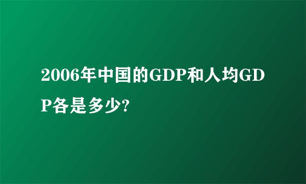 2006年中国的GDP和人均GDP各是多少?