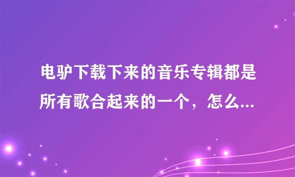 电驴下载下来的音乐专辑都是所有歌合起来的一个，怎么把它们分开来？