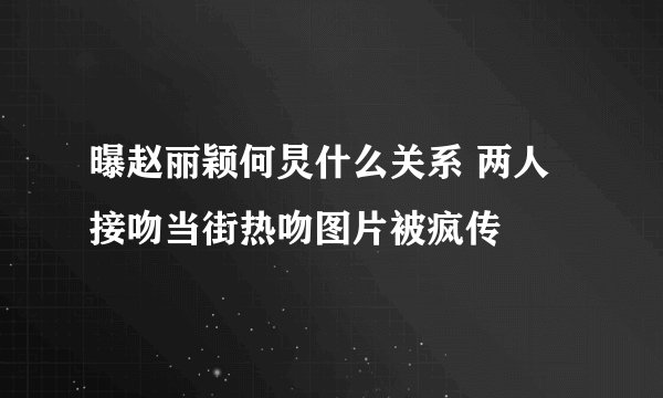 曝赵丽颖何炅什么关系 两人接吻当街热吻图片被疯传