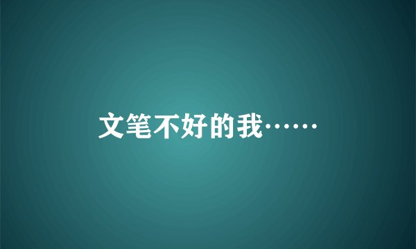 文笔不好的我……