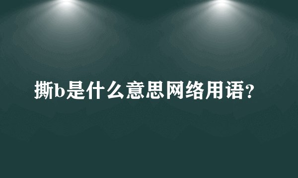 撕b是什么意思网络用语？